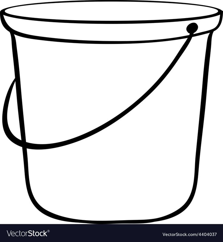 Simple Bucket Outline Vector Illustration - Free Download