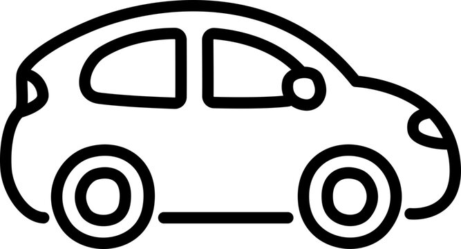 Car Icon Vector Illustration - Simple Line Art