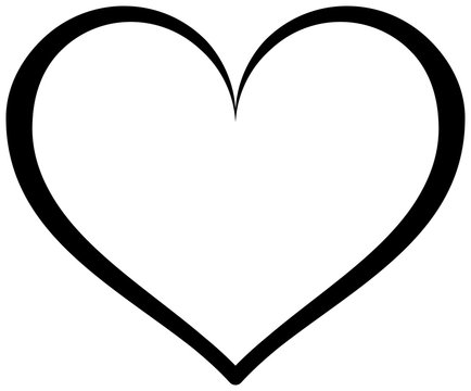 Classic Heart Outline Icon - Simple Vector Illustration