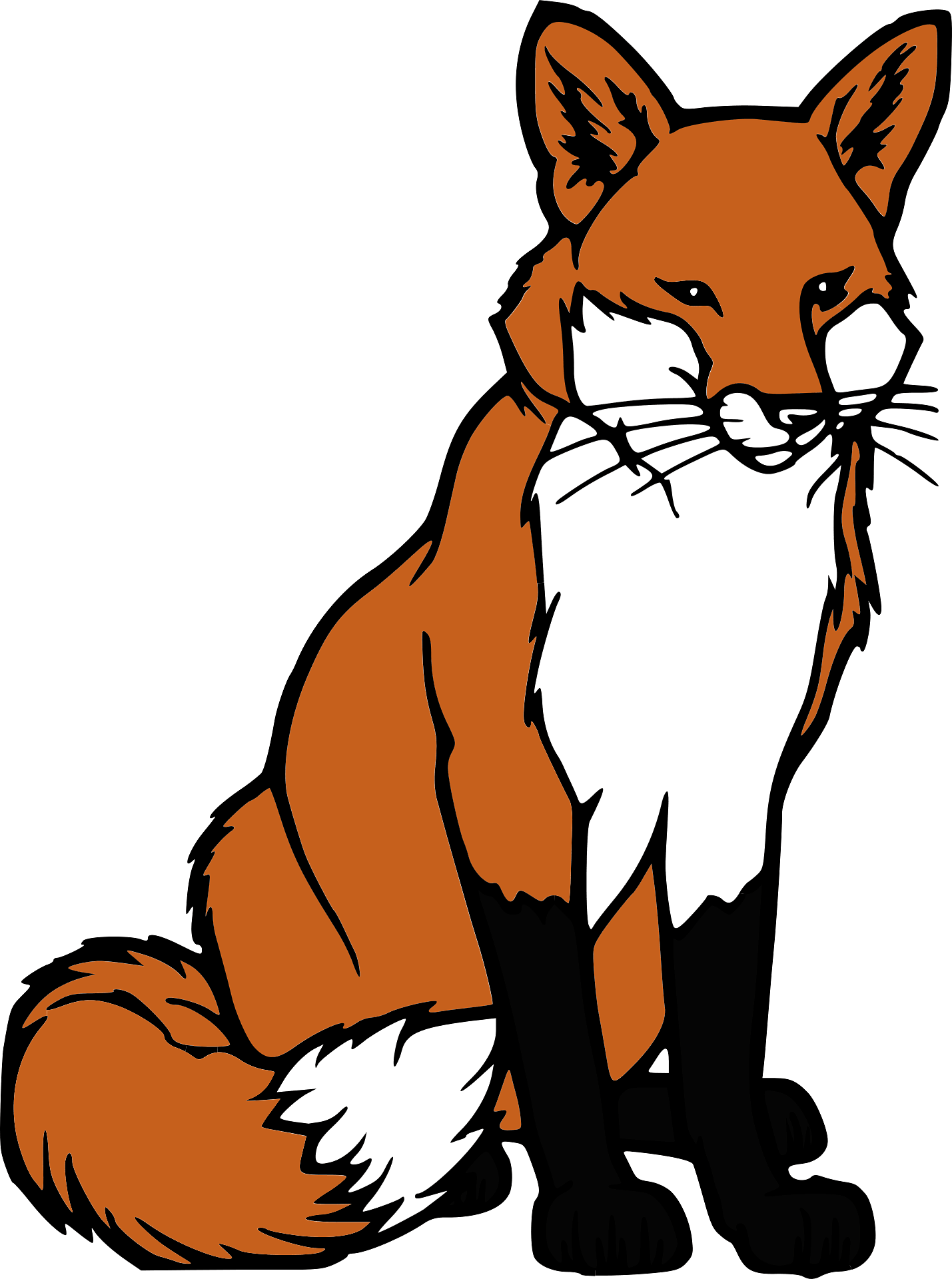 Sitting Red Fox Vector Illustration | Wildlife Art