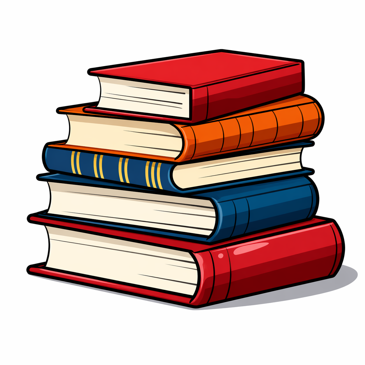 Colorful Stack of Books Illustration - Education Clip Art