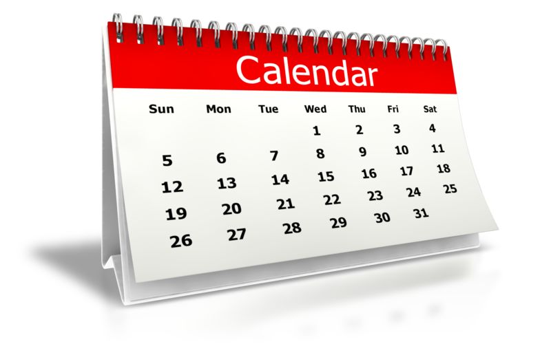 Professional Desk Calendar Illustration - Red Header Monthly Planner