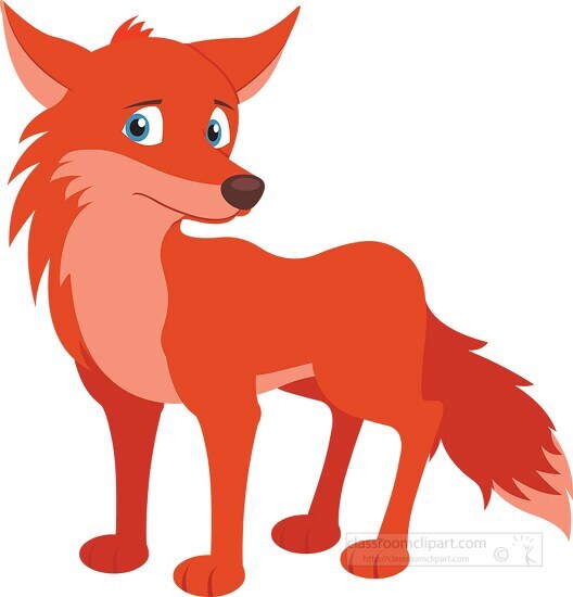 Standing Red Fox Cartoon Illustration | Free Clipart