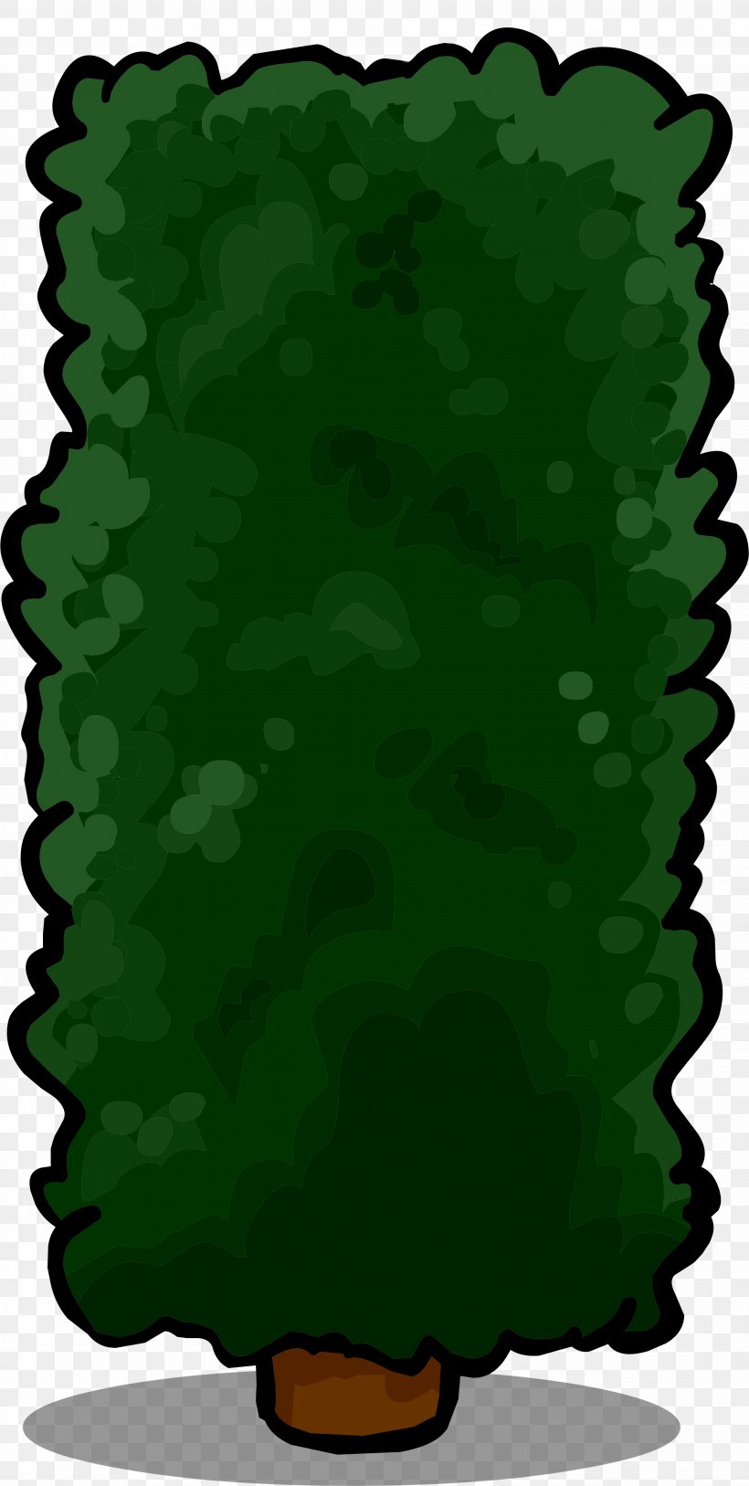 Tall Green Cartoon Tree Vector Illustration