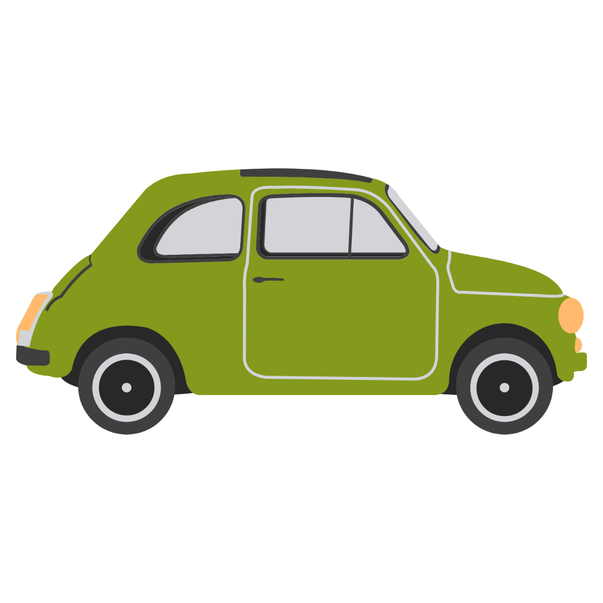 Vintage Green Car Illustration | Classic Retro Vehicle Design
