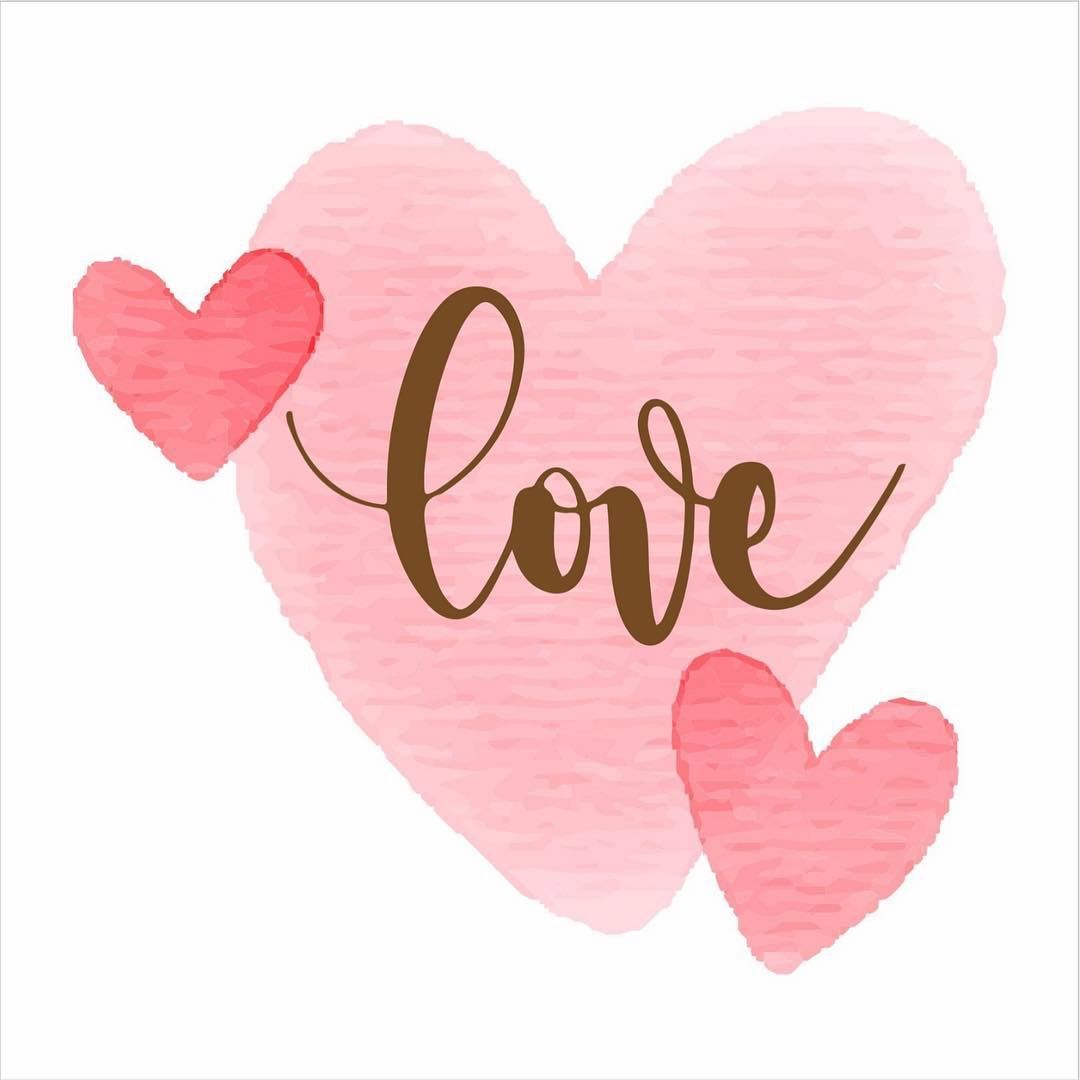 Romantic Watercolor Love Heart Illustration with Calligraphy