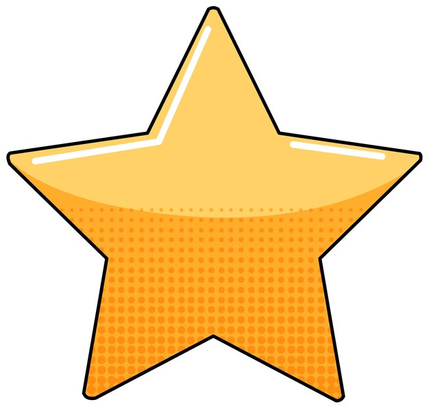 Yellow Star Illustration with Halftone Pattern | Free Clipart