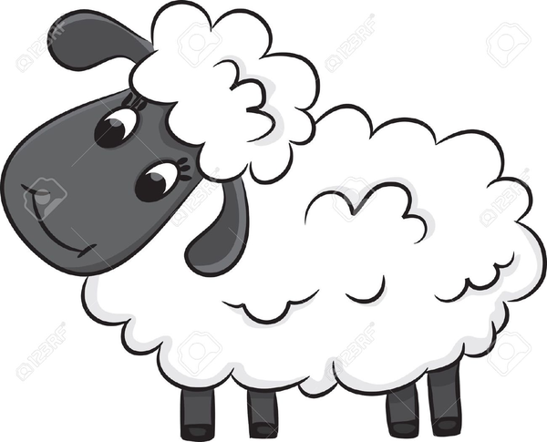 Sheep Animal Cartoon Colored Clipart Illustration 10002372 Vector