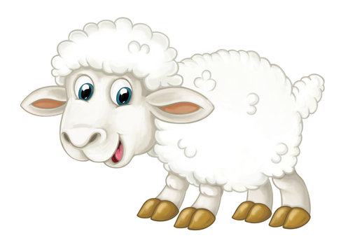 Sheep Clipart-illustration of a white sheep with pink ears clip