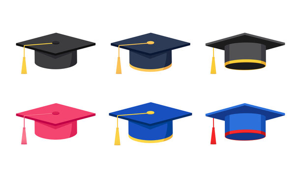 Graduate Cap Logo University Mortarboard Stock Illustration