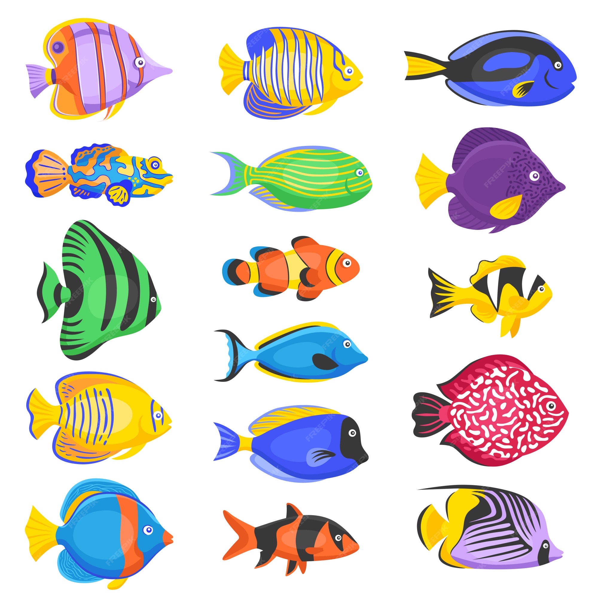 Fish Clip Art 18 Colorful Fish Included 