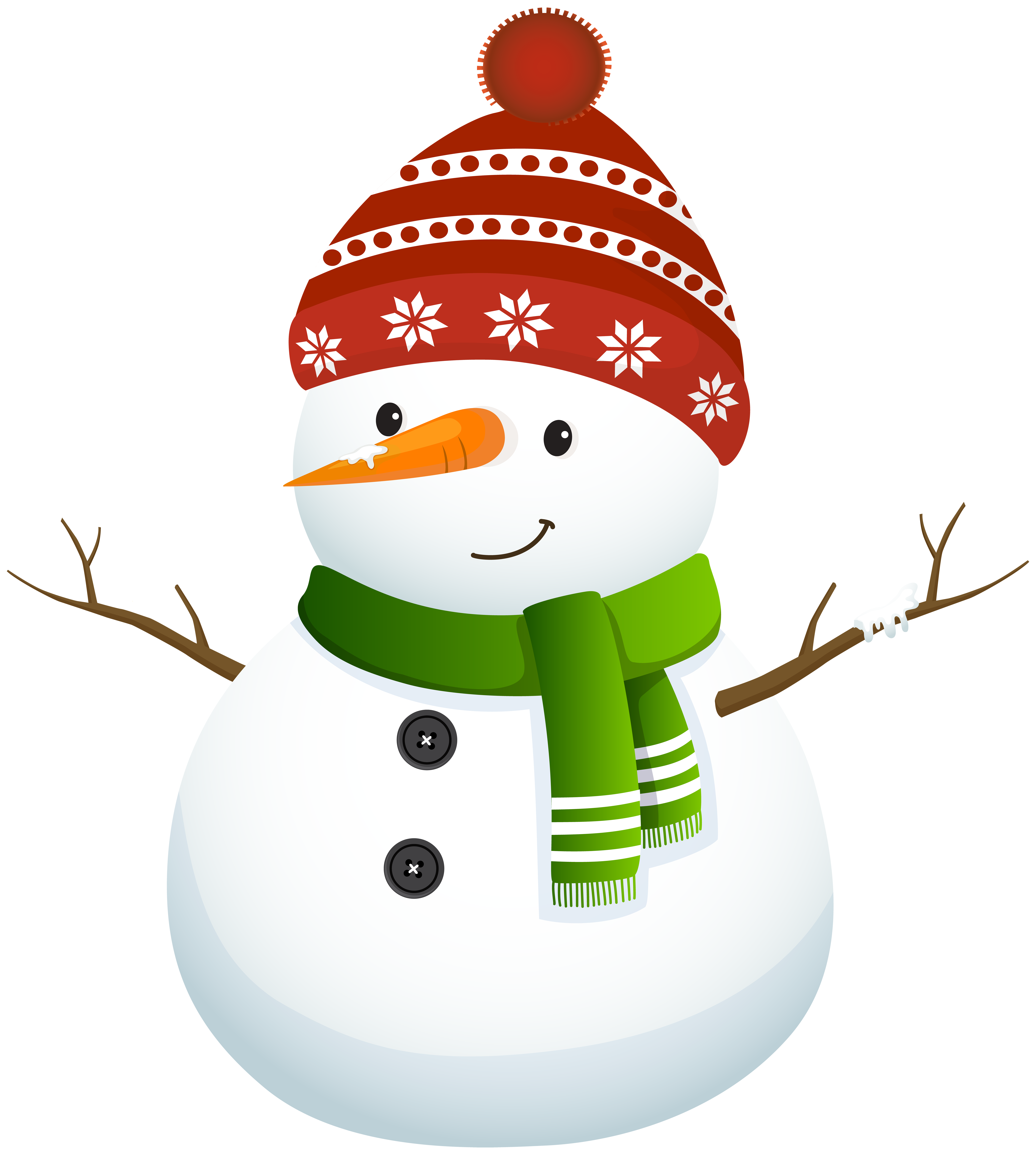 Holiday Outline Clipart-snowman with carrot nose