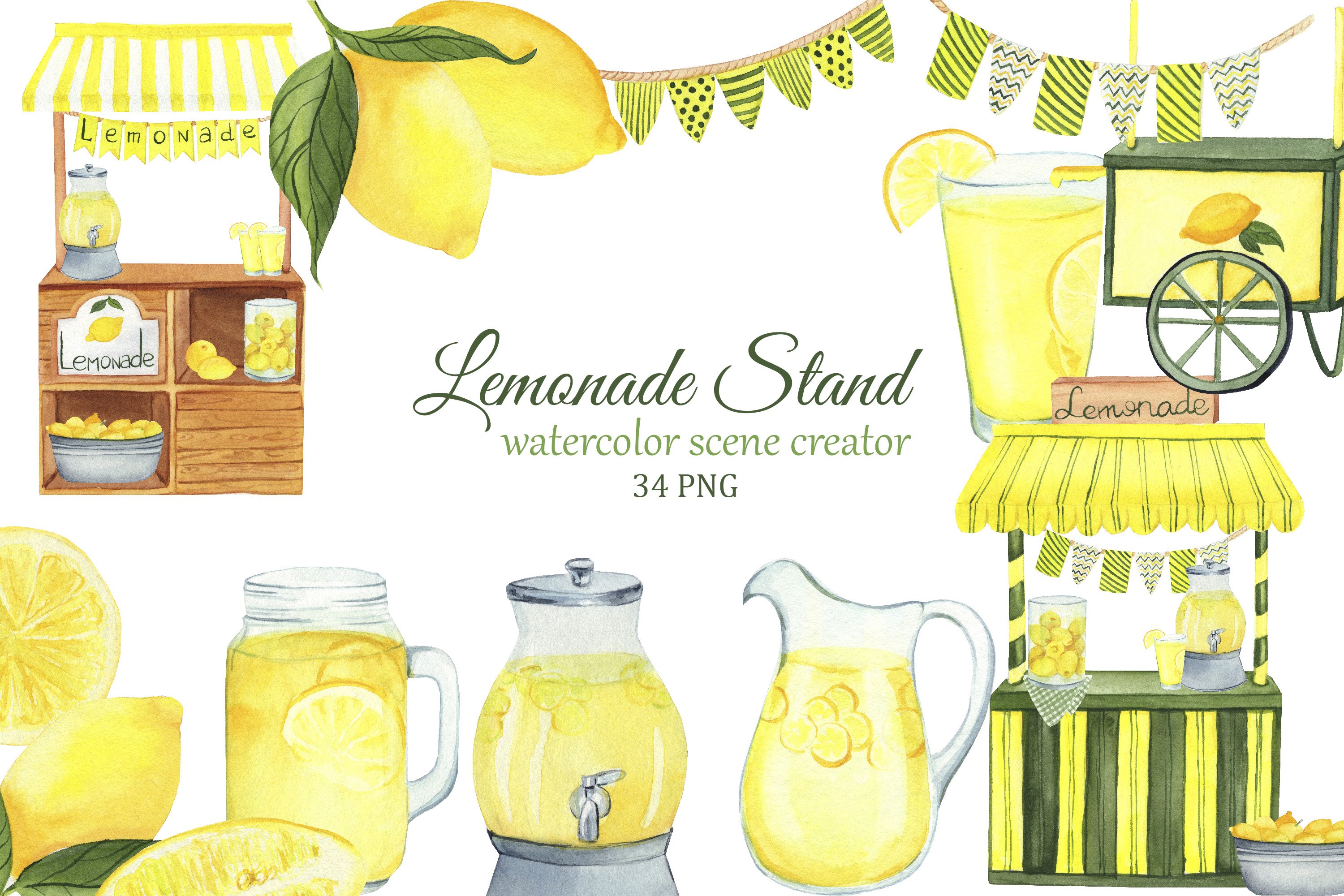 Lemonade Stand Transparent & Png Clipart Free Download - Lemonade ...