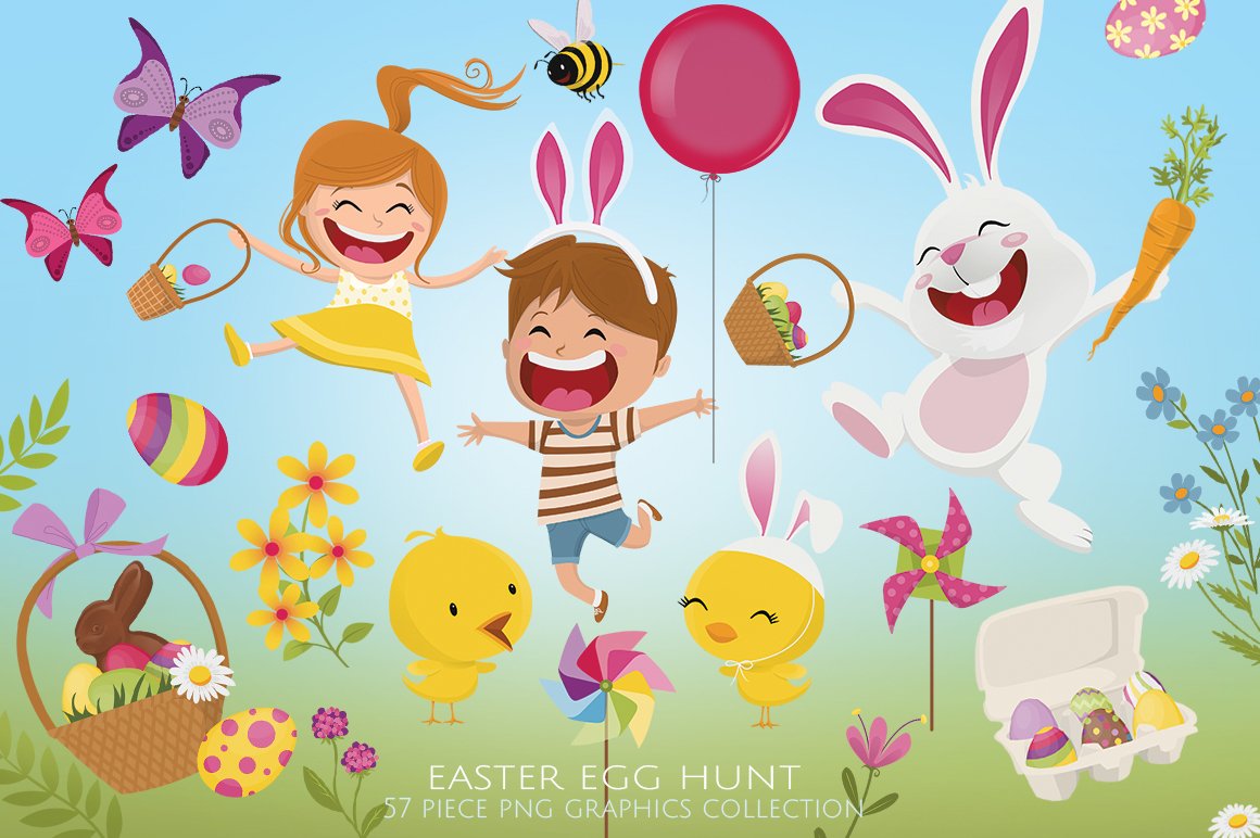 egg hunt clipart