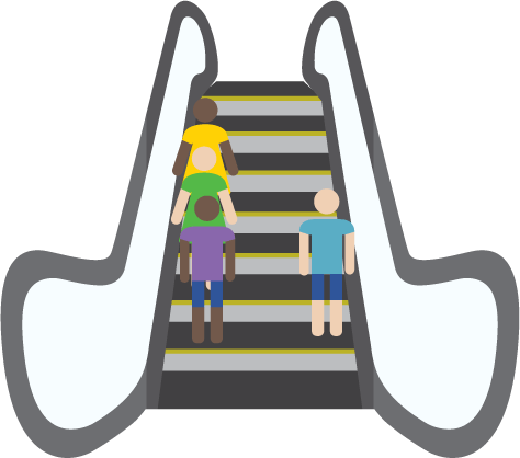 People escalator icon, simple style