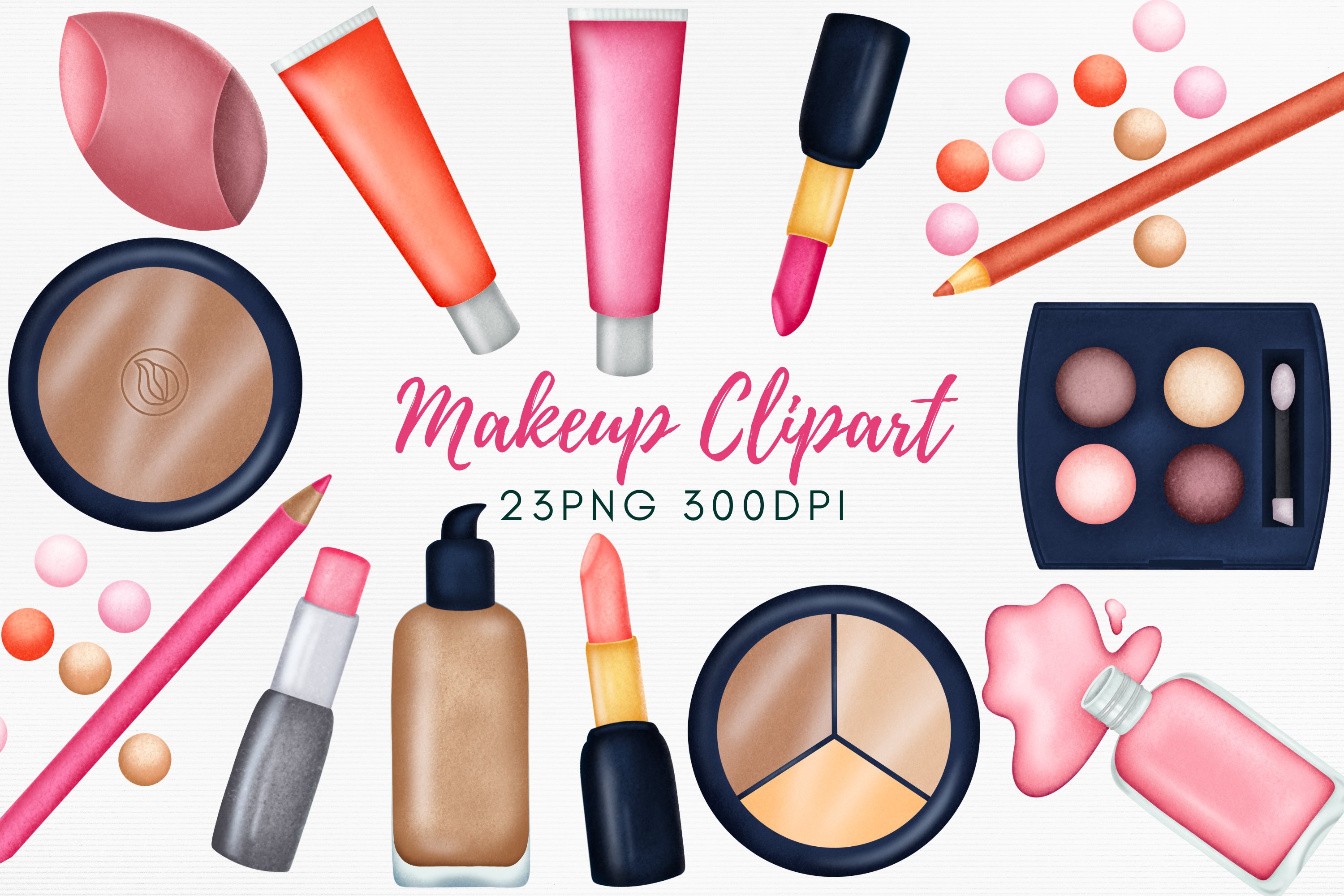 Makeup Set Clipart | Cosmetic Clipart Graphic by Actual Pixel 