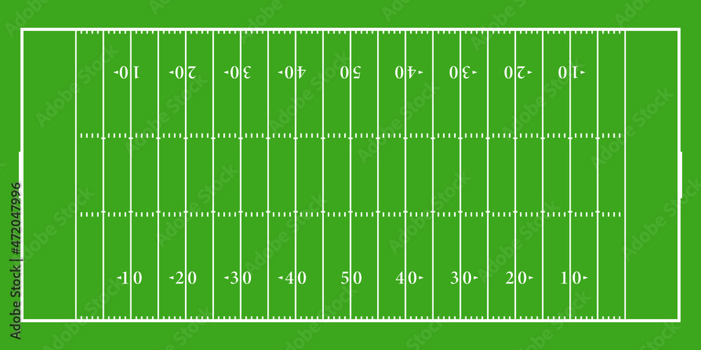 American Football Field With Marking Football Field In Top View - Clip ...