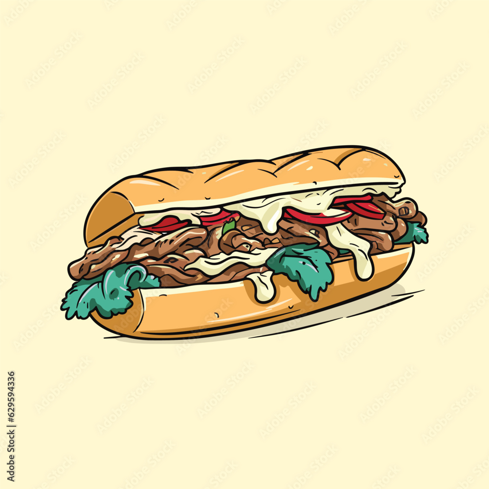 Philly cheesesteak sandwich svg png psd jpg pdf file types etsy