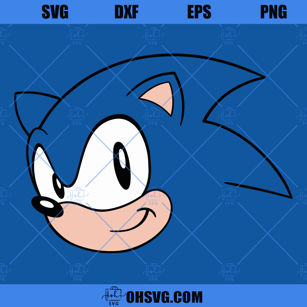 Sonic Face SVG, PNG, DXF Instant download files for Cricut Design Space,  Silhouette, Cutting, Printing, or more