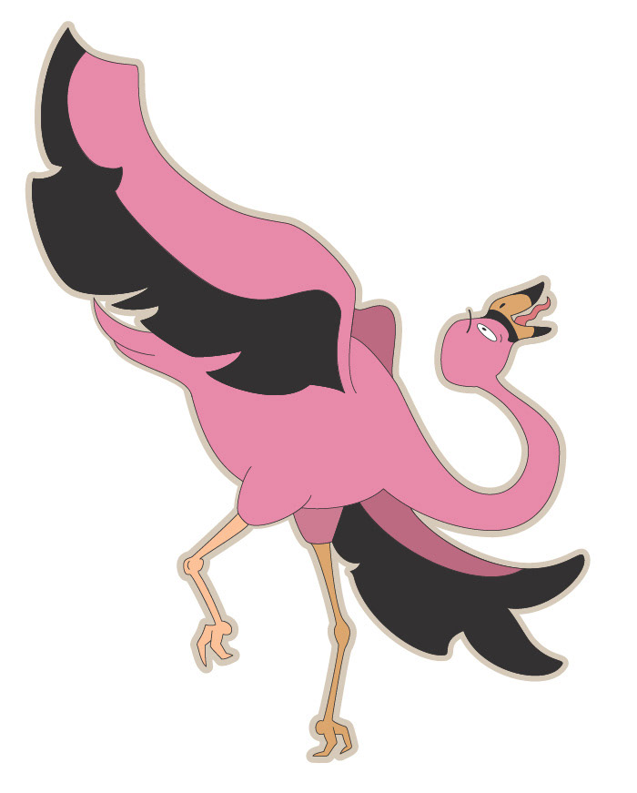 drunk flamingo clipart