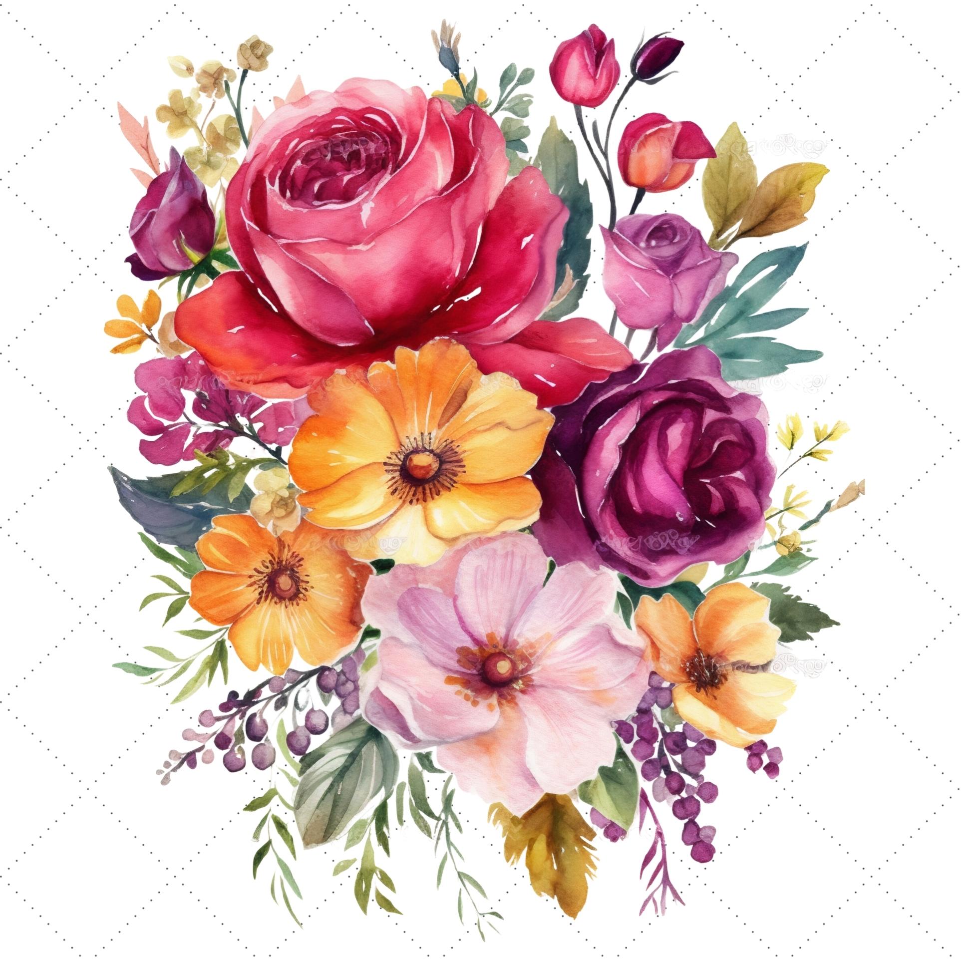 Watercolor Flower Bouquet Clipart Bundle Graphic By Dreanartdesign Clip Art Library 