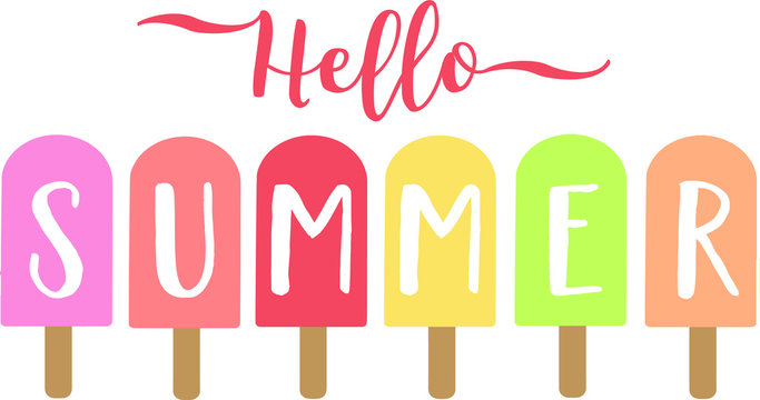 Hello Summer, Ice Cream Clipart Image Free Svg File For, 57% Off