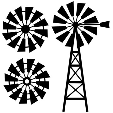 windmill clipart black white