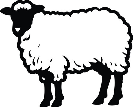 Cute Clipart Lamb Illustration and For Coloring Page. Cartoon Clip ...