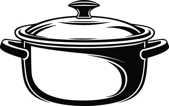 Home Ouline Clipart-Casserole Pot with lid black outline clip art