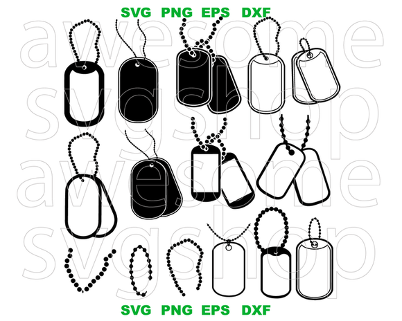dog tags clipart