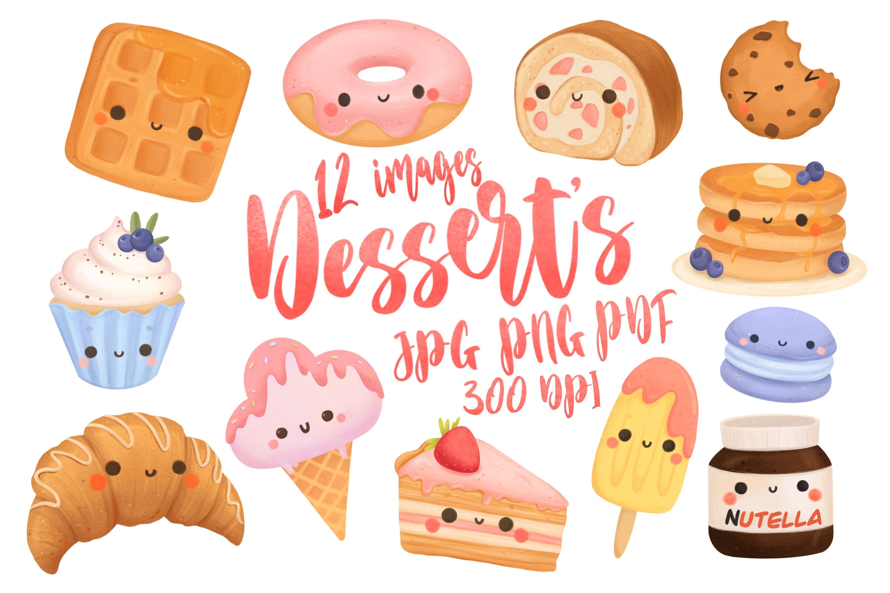 Cute Kawaii Food Clipart Collection 10974192 Vector Art at Vecteezy