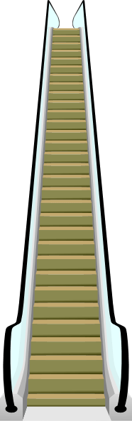 Front view escalator icon. Outline front view escalator vector 