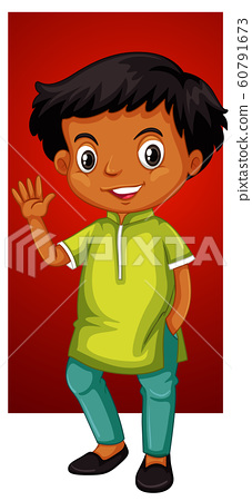 Black And White Friendly Boy Waving Hello Posters, Art Prints by 