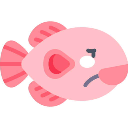 Clipart Graphic of a Cartoon Swimming Blobfish - Royalty Free 