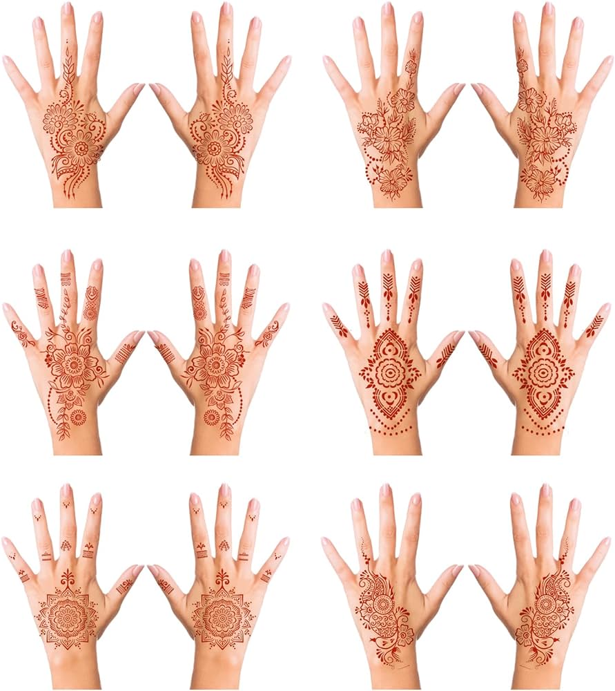 Hand of woman with henna drawing design vector Stock Vector Image 