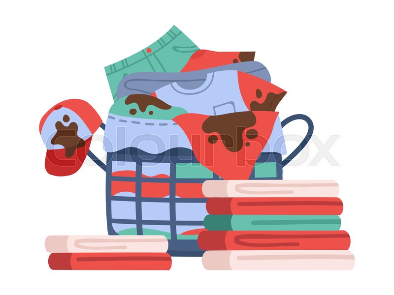dirty laundry basket clipart