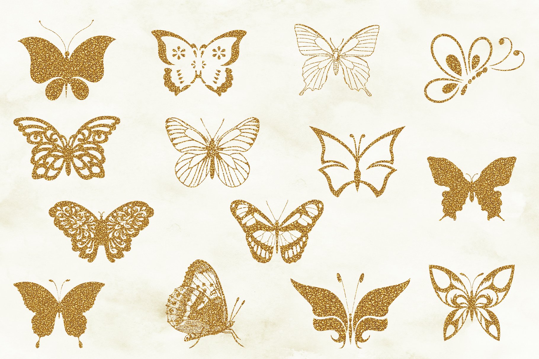 gold butterfly clipart