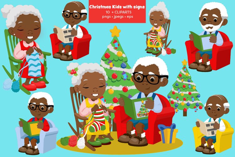 black grandma clipart