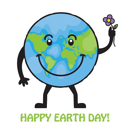 Clipart Happy Earth With Trees And A Blank Banner - Royalty Free - Clip ...