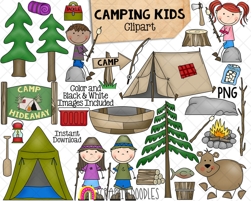 Camping Clipart Backpacking Clip Art Hiking Campfire - Etsy - Clip Art ...