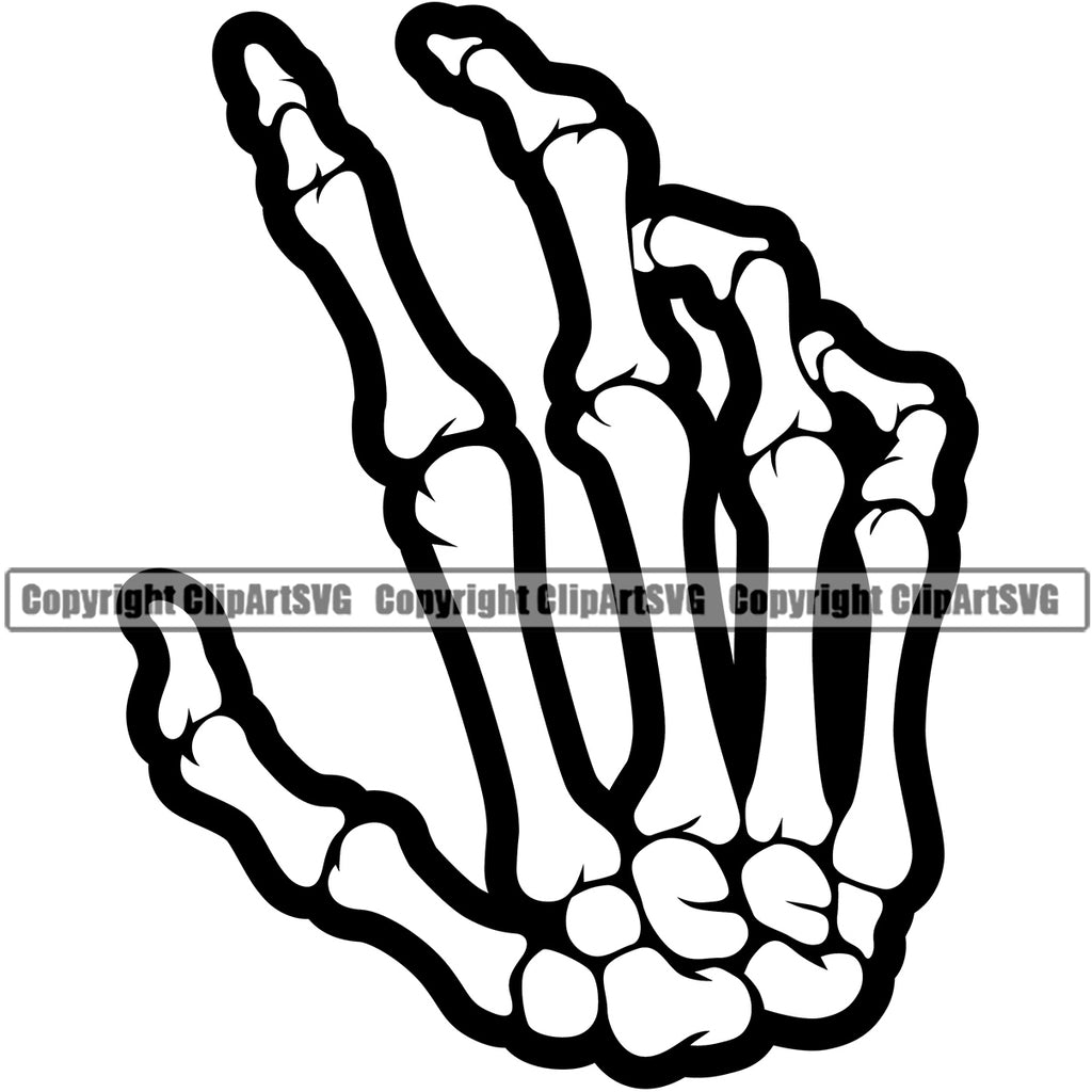 Skeleton Hand Bones Wall Decal - WallMonkeys.com – Wallmonkeys - Clip ...