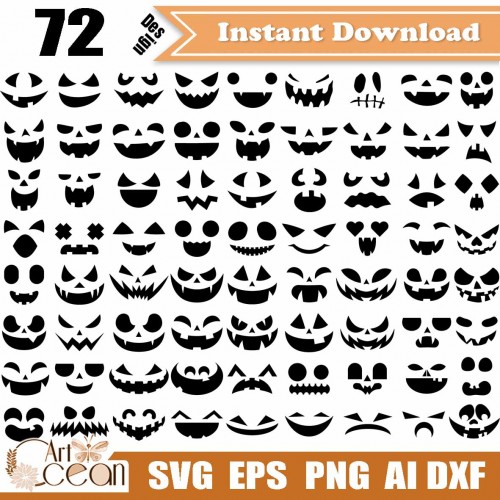 Funny pumpkin faces Clipart PNG - Similar PNG - Clip Art Library