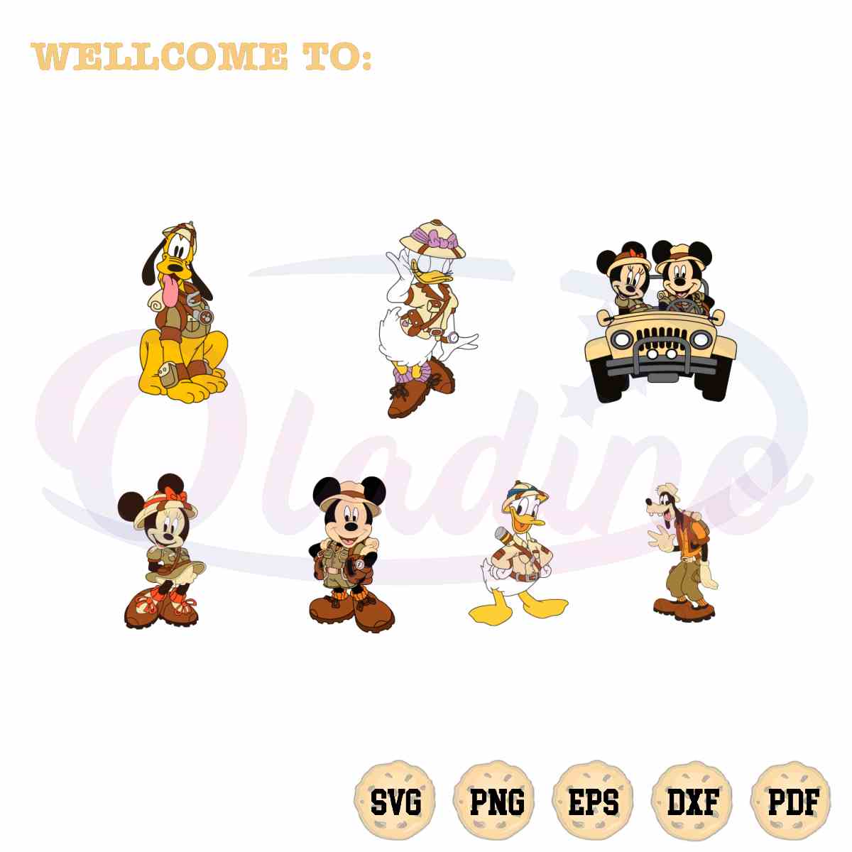 mickey mouse safari clipart