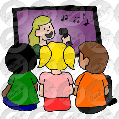 watching tv clipart