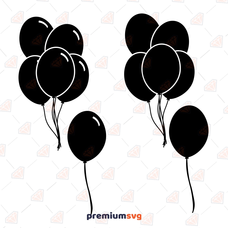 Polka Dot Balloons SVG file balloon svg file cute balloons clipart