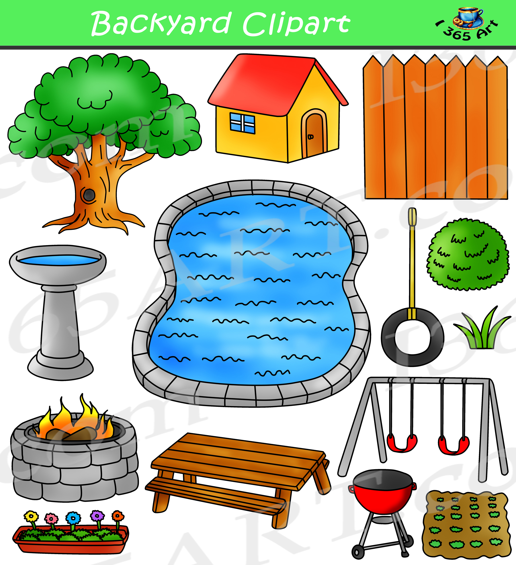 Patio Clipart (Garden, Balcony, Porch) (My Home Series 2) - Clip Art ...