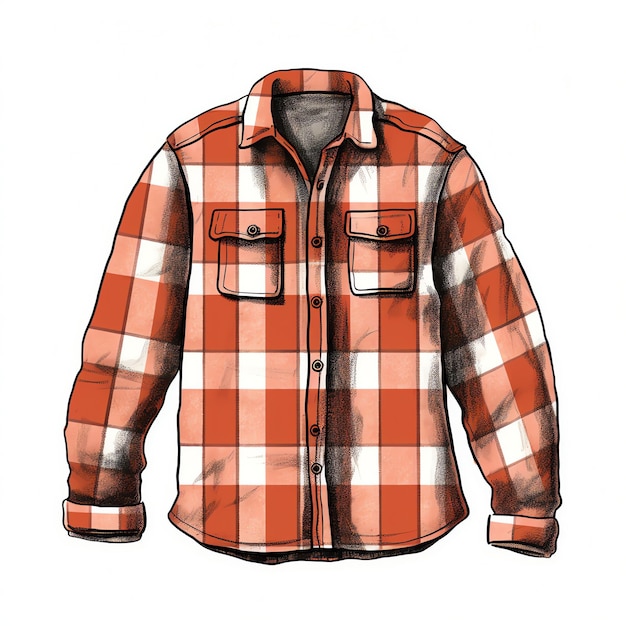 Premium Vector Red flannel shirt isolated vector illustration Clip