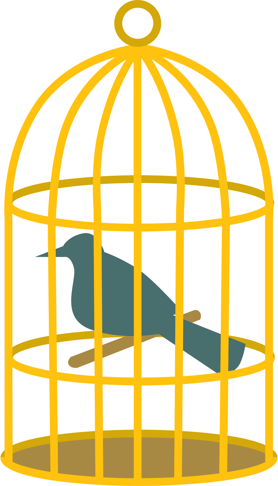 Caged Bird Clipart Vector, Cartoon Bird Cage And Plant Free - Clip Art ...