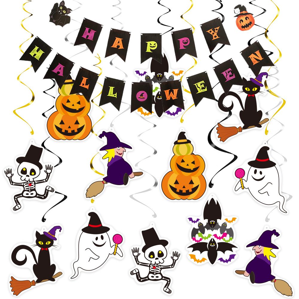 25Pcs Halloween Hanging Swirl Decorations Bats Spiders Pumpkins Swirl Ceiling Hanging Decoration,Muf…See more 25Pcs Halloween Hanging Swirl 
