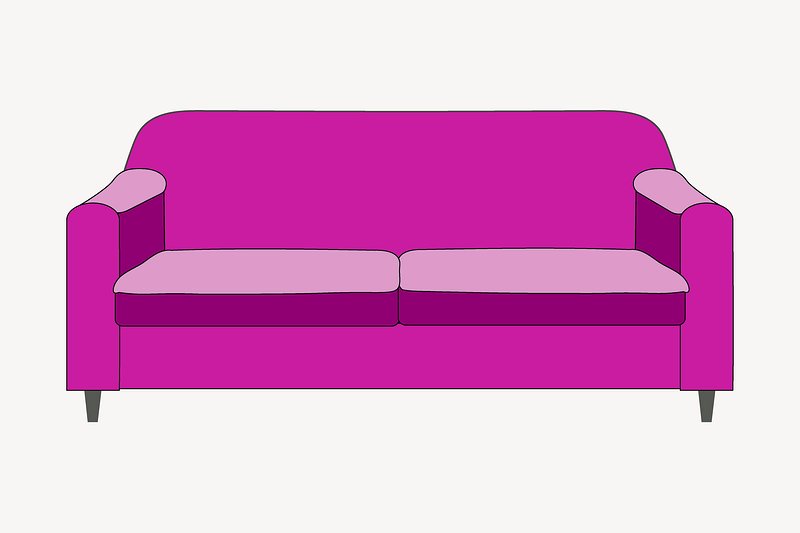 Green sofa clipart, furniture illustration | Free PSD Illustration 